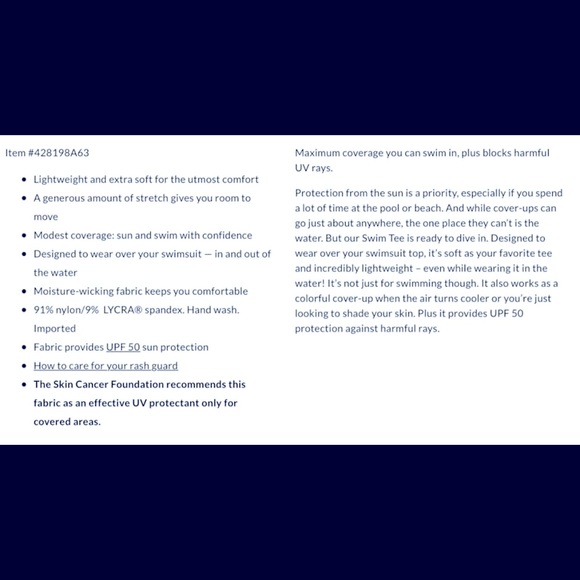 lands end women's sun protection long sleeve swim shirt - Picture 5 of 6